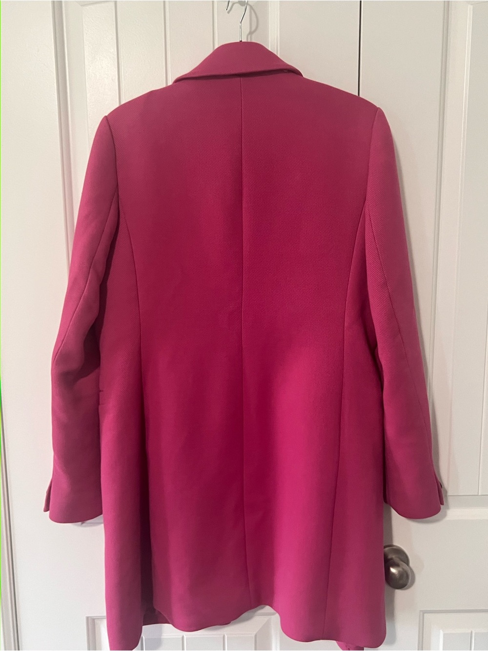 RW& CO. Tailored Single-Button Fuchsia Blazer Pea Coat Jacket - Picture 4 of 8